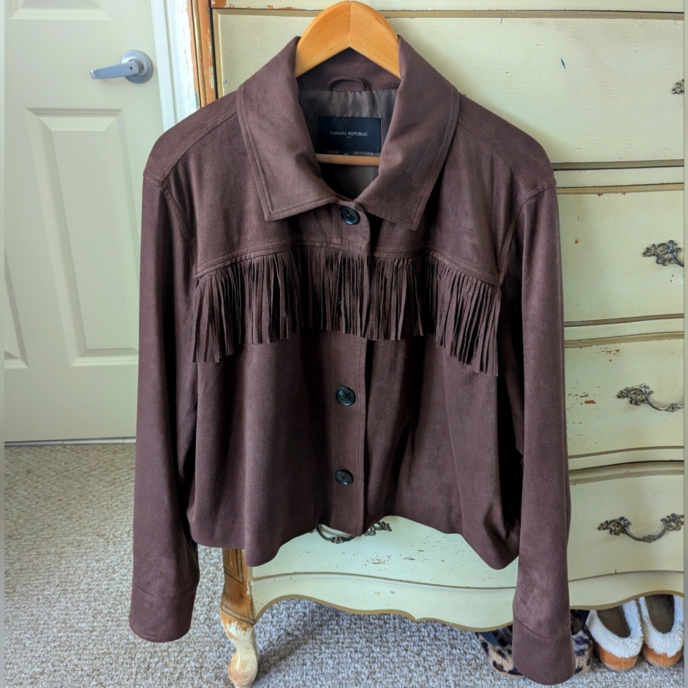 Faux Suede Fringe Jacket